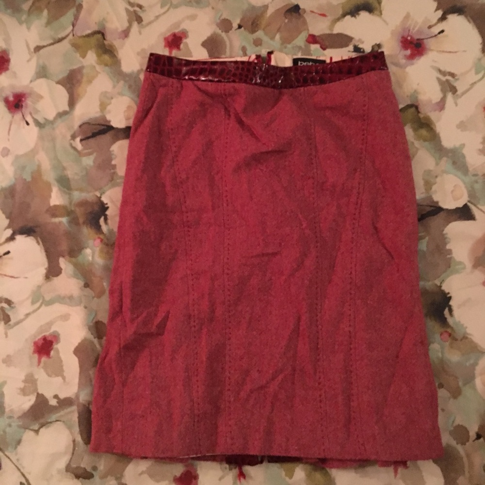 Bebe Lace Up Pencil Skirt
